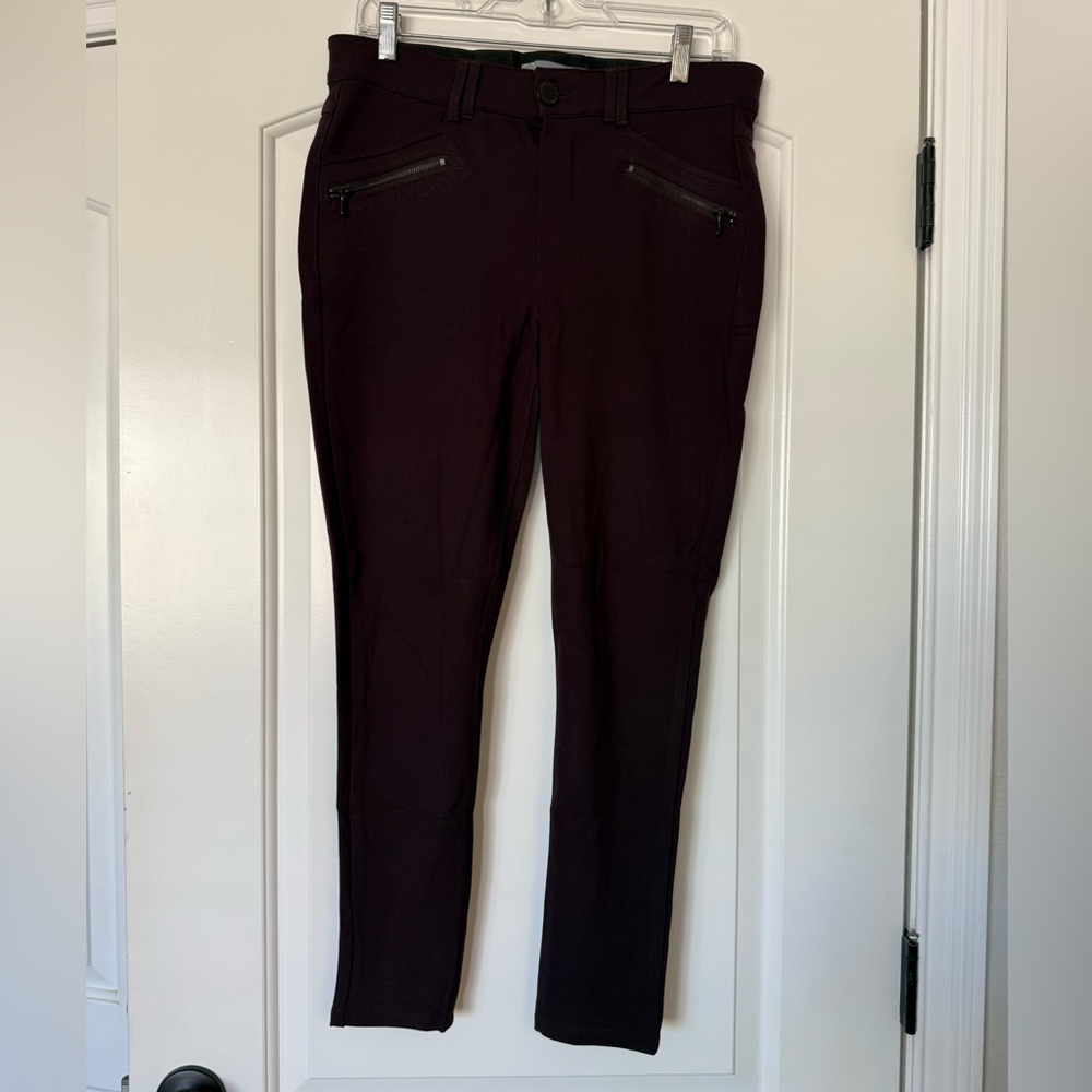 Wit & Wisdom Burgundy Ankle Pants with Zip Pockets